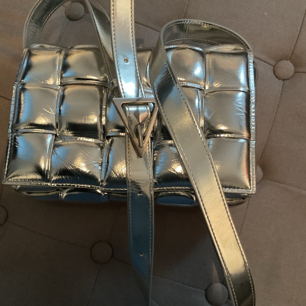 Bottega Veneta Silver Crossbody Bag